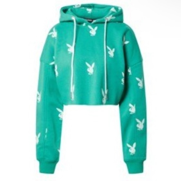 Missguided + Tops - Playboy X Missguided Crop hoodie . 💚
